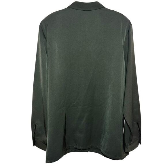 Vintage Jantzen Classics Army Green Size XL Button Down Shirt with Shoulder Pads - Picture 4 of 5